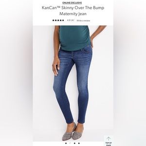 KanCan skinny over the bump maternity jean size 32